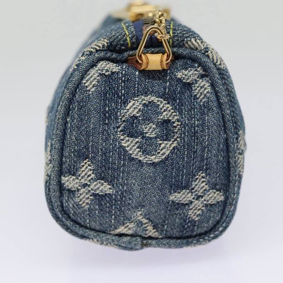 LOUIS VUITTON Monogram Denim Trousse Speedy Pouch Blue M95082 LV Auth 87601A - Picture 3 of 16